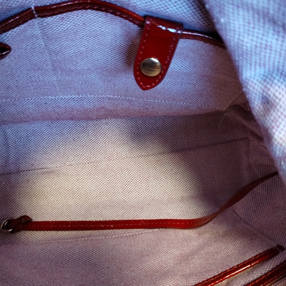 Dooney & Bourke Red Patent Leather Hobo Shoulder Bag - Picture 12 of 16